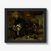 Interior of an inn with an old man amusing himself with the landlady and two men playing backgammon, known as 'Two kinds of games' by Jan Havicksz. Steen - thumbnail_1_bf_66fc1d448213847b6f357925